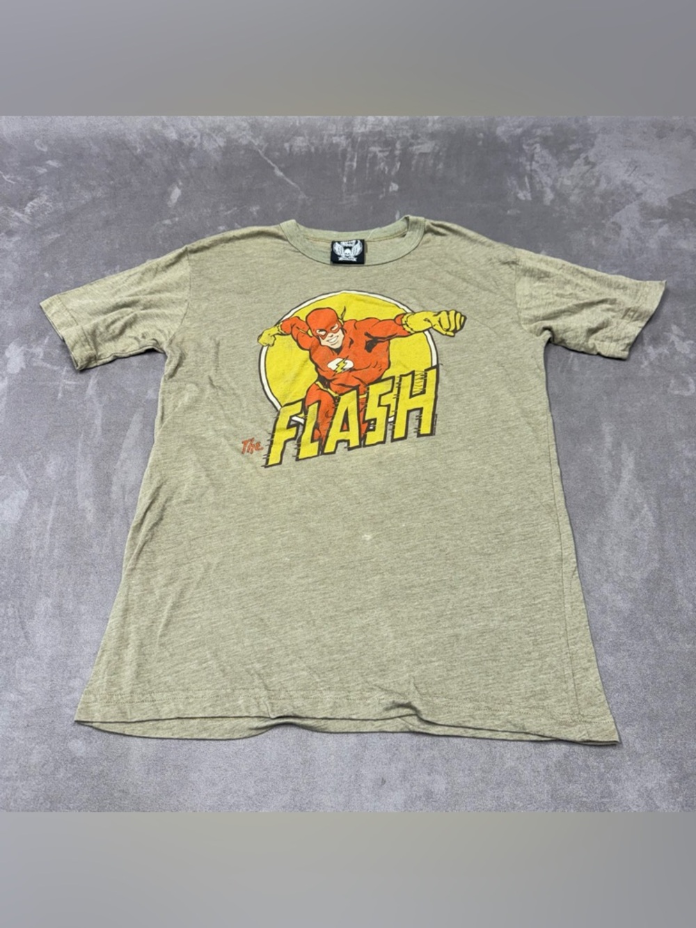 Junk Food Olive Green Shirt dc comics the flash t shirt top tee mens small